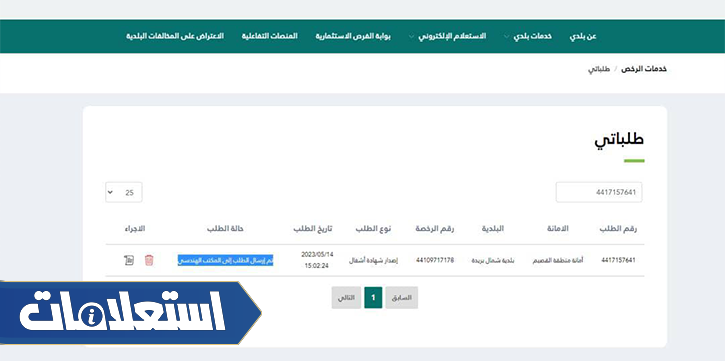 الاستعلام عن شهادة إتمام البناء 